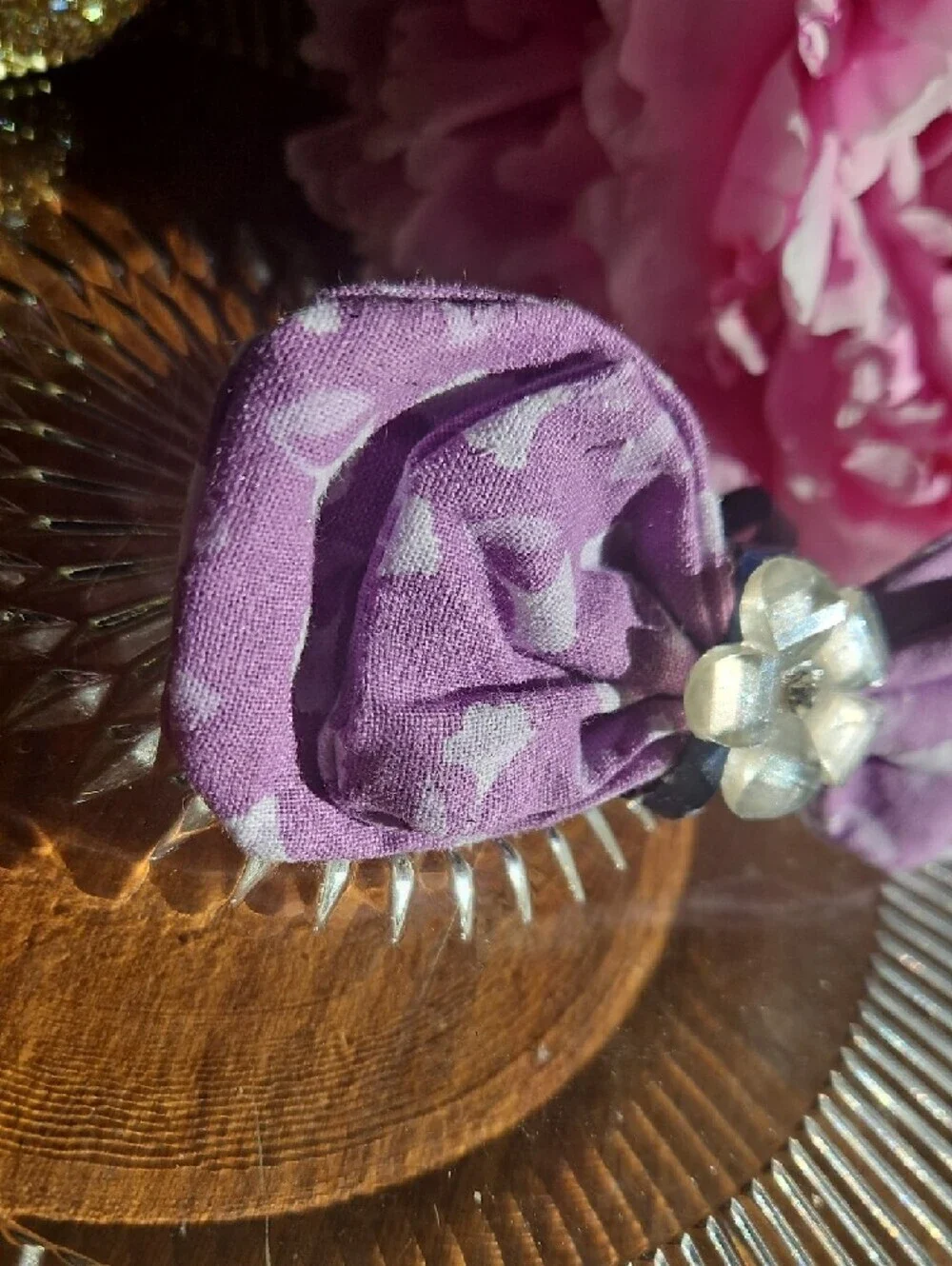 Hand Crafted Dog Collar Bow Tie Crustal Flower Accent NEW